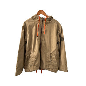 TIMBERLAND Tan Full Zip Hooded Jacket Drawstring Long Sleeve Men's Size XL